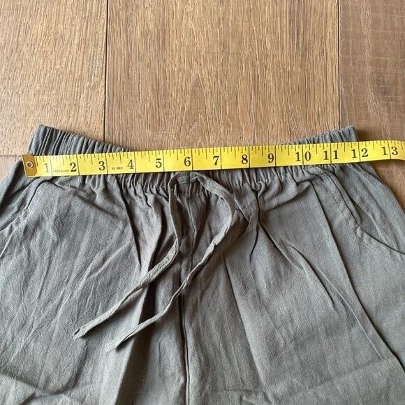 NWOT Women Solid High Waist Linen Blend Shorts Pants Beach Shorts (Size L) - Picture 5 of 7